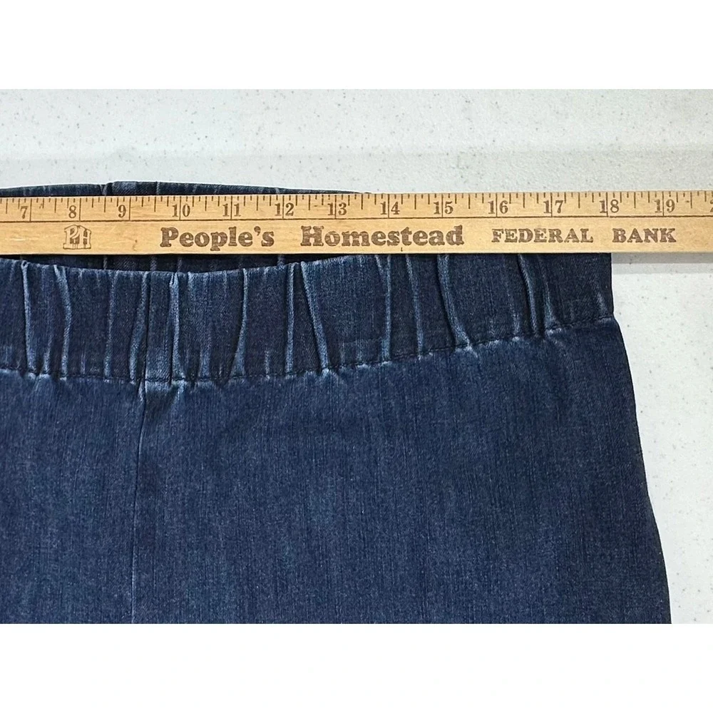 Soft Surroundings Pull On Jeans XL Dark Wash Blue Elastic Waist Denim‎ Pants